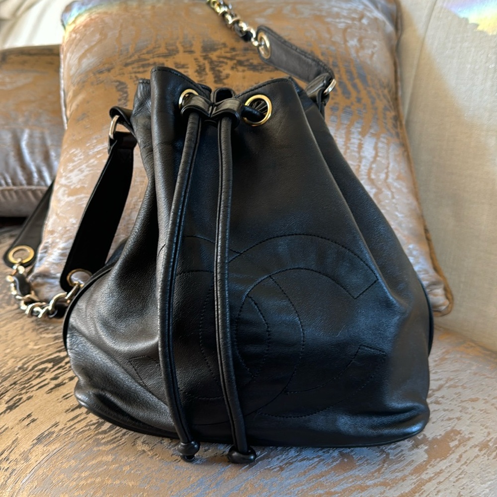Chanel drawstring Bucket Bag -certified authentic by Poshmark previously.